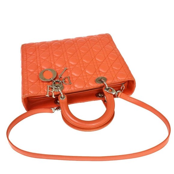 Authenticity Guarantee CHRISTIAN DIOR Logo Lady Cannage 2Way Shoulder - Picture 3 of 16